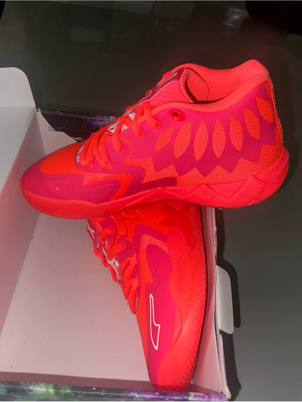 Puma Men’s Athletic Shoes in Bright Red and Hot Pink